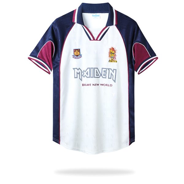 1999 -2001 West Ham x Iron Maiden Auswärtstrikot Kurzarm Fußball Trikot im Sale - immagine 2