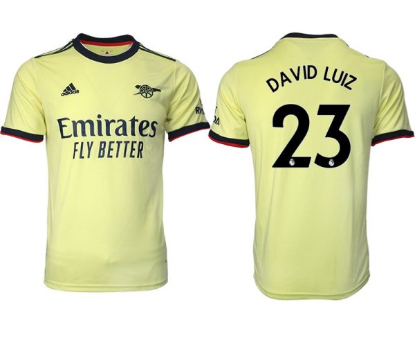 FC Arsenal London Trikot Away 2022 Gelb mit Aufdruck David Luiz 23