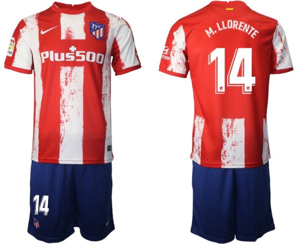 Heimtrikot Atlético Madrid 2021/22 rot/weiß mit Aufdruck M.Llorente 14 - Slika 2