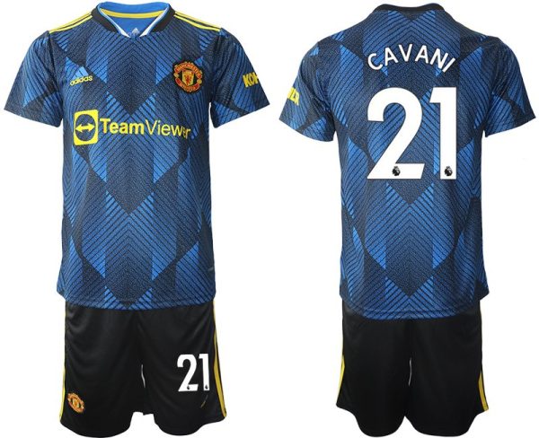 Manchester United Ausweichtrikot 2022 blau mit Aufdruck Cavani 21 – Image 2