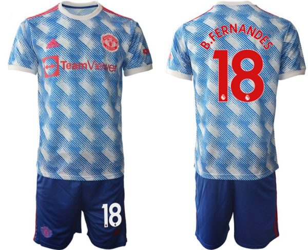 Manchester United Herren Auswärtstrikot 2022 weiss mit Aufdruck B.Fernandes 18 - Slika 2