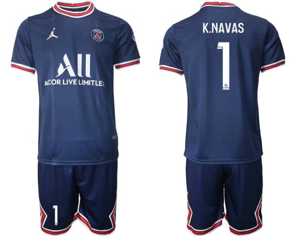 Paris Saint Germain Heimtrikot 2021/22 dunkelblau/weiß mit Aufdruck K.Navas 1 - Obrázok 2