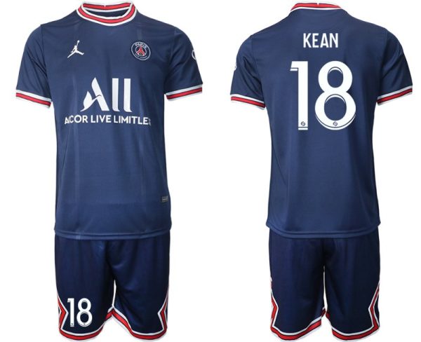 Paris Saint Germain Heimtrikot 2021/22 dunkelblau/weiß mit Aufdruck Kean 18 - Image 2