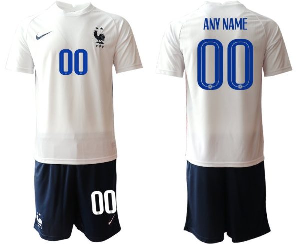 Personalisierbar Trikots Nationalteams Frankreich Trikot Away EM 2022 weiß / dunkelblau - Bild 2