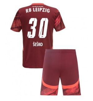 Günstige Kinder RB Leipzig Auswärtstrikot 2024-25 Rot Fußballtrikots Benjamin Sesko 30