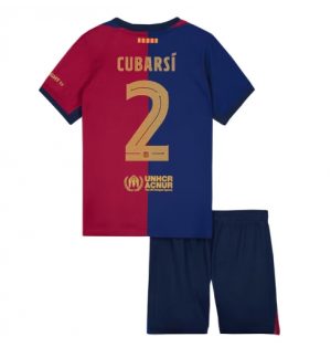 Kinder FC Barcelona 2024-25 Heimtrikot Fußball Trikot Outlet Pau Cubarsi 2