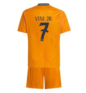 Kinder Real Madrid Auswärts Trikotsatz 2024-25 orange Fußballtrikots Vinicius Junior 7